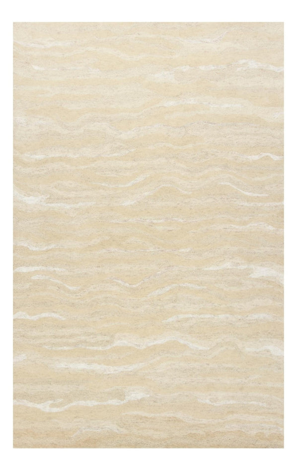 HomeRoots 3' Elegant Beige and Ivory Wool Abstract Hand-Tufted Area Rug - Perfect for Modern Spaces and Comfort 8' X 10' 375345