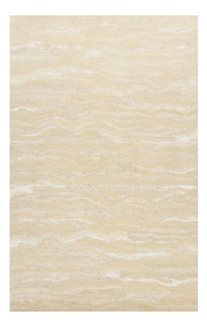 HomeRoots 3' Elegant Beige and Ivory Wool Abstract Hand-Tufted Area Rug - Perfect for Modern Spaces and Comfort 8' X 10' 375345
