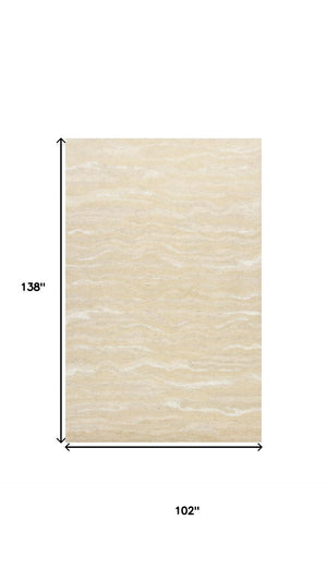 HomeRoots 9' Abstract Hand-Tufted Area Rug in Beige and Ivory - Modern Style for Cozy Living Spaces 9' X 12' 375346