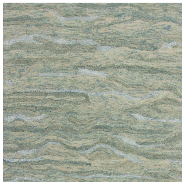 HomeRoots 3' Hand-Tufted Abstract Area Rug in Blue, Green, and Beige – Perfect for Small Space Comfort & Style 3' X 5' 375347