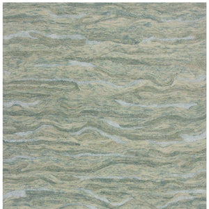 HomeRoots 3' Hand-Tufted Abstract Area Rug in Blue, Green, and Beige – Perfect for Small Space Comfort & Style 3' X 5' 375347
