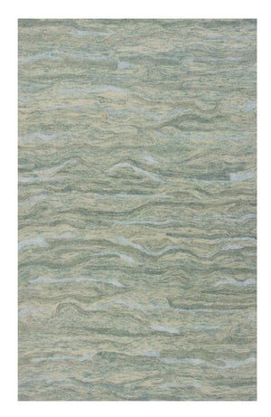 HomeRoots 3' Hand-Tufted Abstract Area Rug in Blue, Green, and Beige – Perfect for Small Space Comfort & Style 5' X 7' 375348