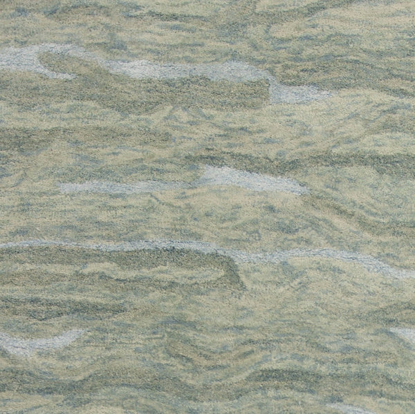 HomeRoots 3' Hand-Tufted Abstract Area Rug in Blue, Green, and Beige – Perfect for Small Space Comfort & Style 8' X 10' 375349