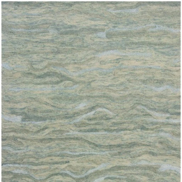 HomeRoots 3' Hand-Tufted Abstract Area Rug in Blue, Green, and Beige – Perfect for Small Space Comfort & Style 8' X 10' 375349