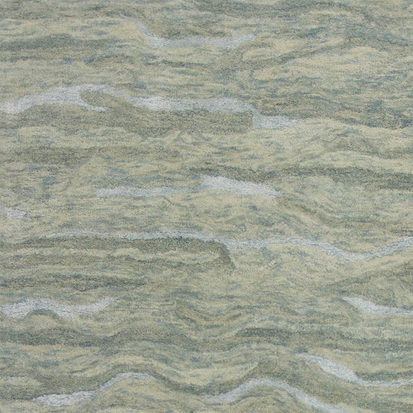 HomeRoots 9' Hand-Tufted Wool Area Rug in Blue and Beige - Luxurious Comfort and Timeless Style for Your Home 9' X 12' 375350