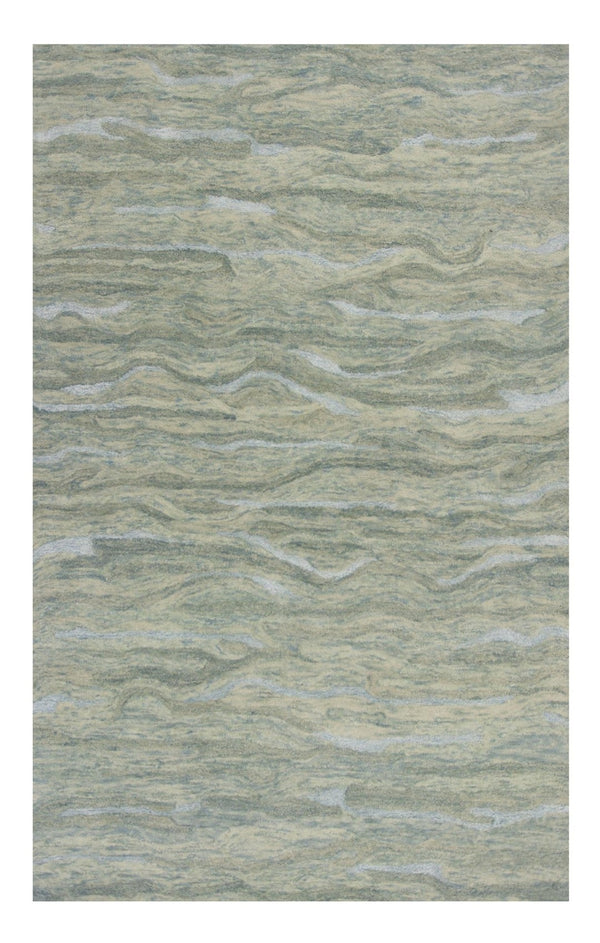 HomeRoots 9' Hand-Tufted Wool Area Rug in Blue and Beige - Luxurious Comfort and Timeless Style for Your Home 9' X 12' 375350