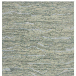 HomeRoots 9' Hand-Tufted Wool Area Rug in Blue and Beige - Luxurious Comfort and Timeless Style for Your Home 9' X 12' 375350
