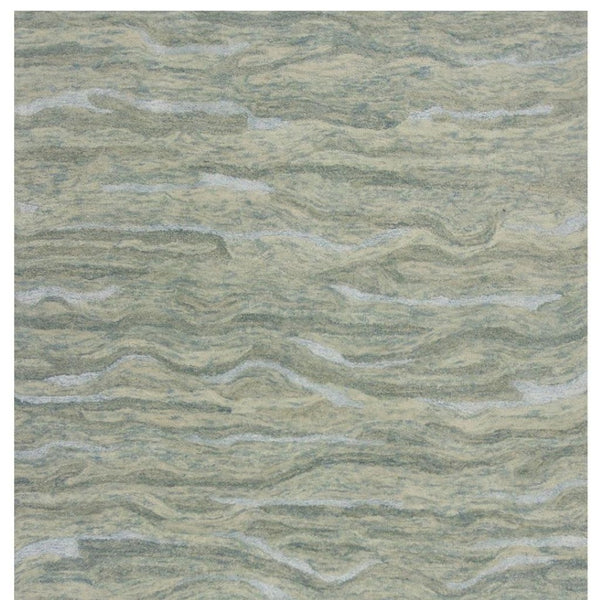 HomeRoots 9' Hand-Tufted Wool Area Rug in Blue and Beige - Luxurious Comfort and Timeless Style for Your Home 9' X 12' 375350
