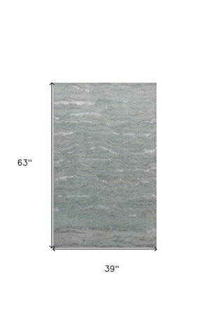 HomeRoots 3' Hand-Tufted Slate Gray and Ivory Abstract Area Rug – Elevate Any Space with Contemporary Elegance 3' X 5' 375351