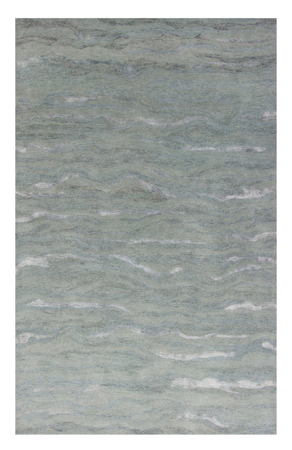 HomeRoots 3' Hand-Tufted Slate Gray and Ivory Abstract Area Rug – Elevate Any Space with Contemporary Elegance 5' X 7' 375352