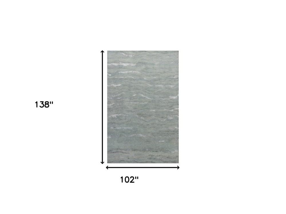 HomeRoots 9' Slate Gray and Ivory Wool Abstract Hand-Tufted Area Rug for Modern Living Room and Bedroom Decor 9' X 12' 375354