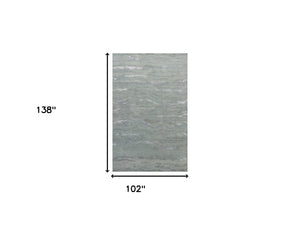 HomeRoots 9' Slate Gray and Ivory Wool Abstract Hand-Tufted Area Rug for Modern Living Room and Bedroom Decor 9' X 12' 375354