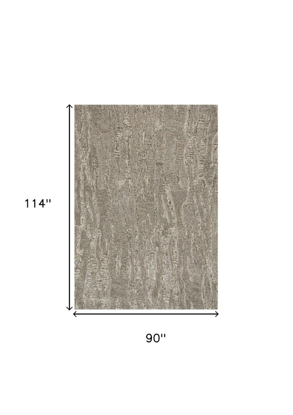 HomeRoots 8' Sand and Gray Abstract Hand-Tufted Area Rug - Artisan Crafted for Modern Spaces & Lasting Comfort 8' X 10' 375357