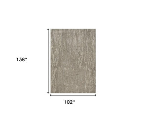 HomeRoots 9' Wool Abstract Area Rug - Hand-Tufted, Soft Sand and Gray Design for Modern Living Spaces 9' X 12' 375358