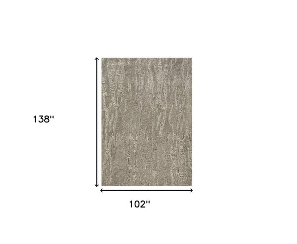 HomeRoots 9' Wool Abstract Area Rug - Hand-Tufted, Soft Sand and Gray Design for Modern Living Spaces 9' X 12' 375358