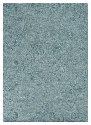 HomeRoots 3' Blue and White Abstract Hand-Tufted Area Rug - Modern Artistry for Cozy Living Spaces and Entryways 5' X 7' 375360