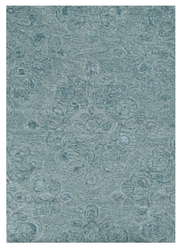 HomeRoots 3' Blue and White Abstract Hand-Tufted Area Rug - Modern Artistry for Cozy Living Spaces and Entryways 5' X 7' 375360