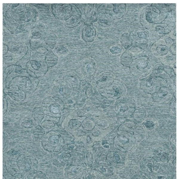 HomeRoots 3' Blue and White Abstract Hand-Tufted Area Rug - Modern Artistry for Cozy Living Spaces and Entryways 8' X 10' 375361