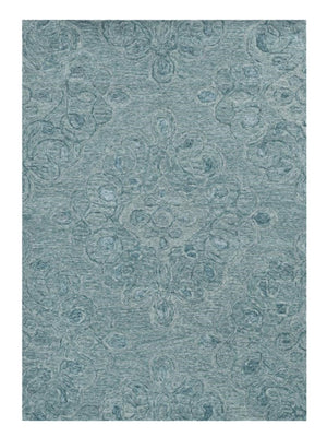 HomeRoots 3' Blue and White Abstract Hand-Tufted Area Rug - Modern Artistry for Cozy Living Spaces and Entryways 8' X 10' 375361