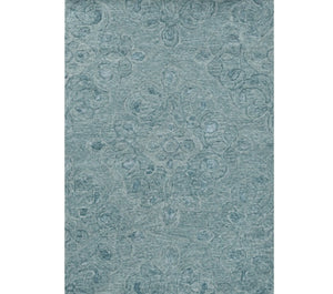 HomeRoots 9' Seafoam Blue Hand-Tufted Floral Area Rug - Luxurious Wool with Viscose Highlights for Elegance 9' X 12' 375362