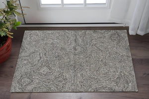HomeRoots 3'' Gray Abstract Hand-Tufted Area Rug – Contemporary Design for Minimalist & Industrial Spaces 3' X 5' 375363