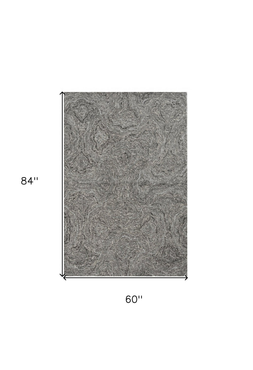 HomeRoots 3'' Gray Abstract Hand-Tufted Area Rug – Contemporary Design for Minimalist & Industrial Spaces 5' X 7' 375364