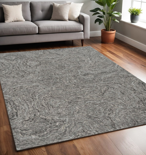 HomeRoots 3'' Gray Abstract Hand-Tufted Area Rug – Contemporary Design for Minimalist & Industrial Spaces 5' X 7' 375364