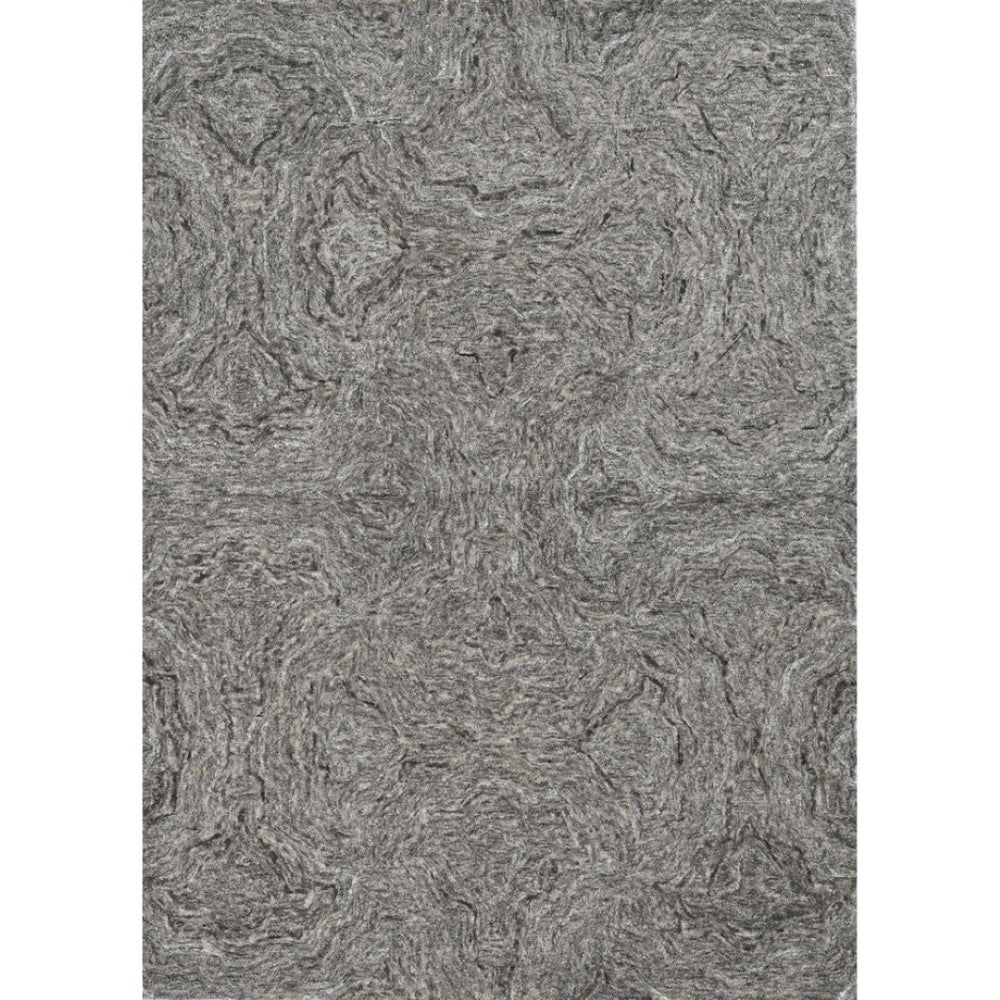 HomeRoots 8' Gray and Dark Gray Hand-Tufted Wool Area Rug - Modern Abstract Design for Elegant Spaces 8' X 10' 375365