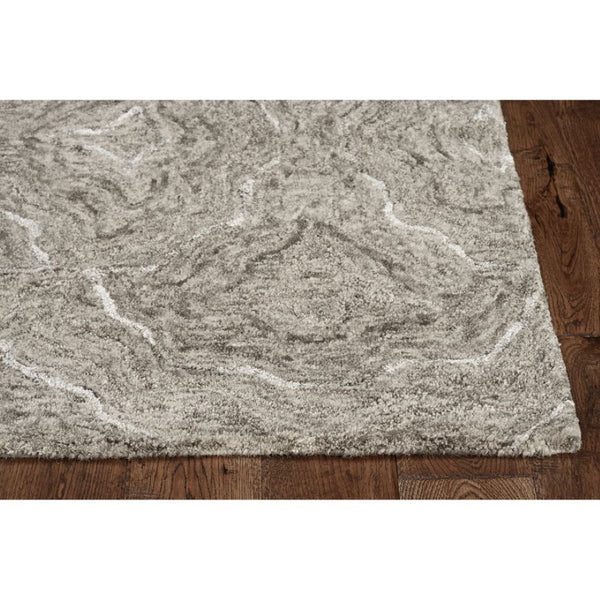 HomeRoots 8' Gray and Dark Gray Hand-Tufted Wool Area Rug - Modern Abstract Design for Elegant Spaces 8' X 10' 375365
