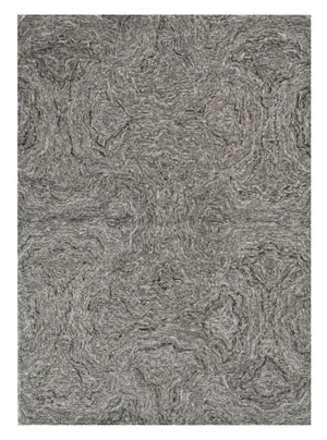 HomeRoots 8' Gray and Dark Gray Hand-Tufted Wool Area Rug - Modern Abstract Design for Elegant Spaces 8' X 10' 375365