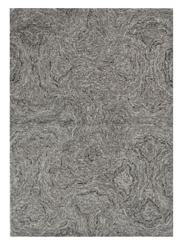 HomeRoots 8' Gray and Dark Gray Hand-Tufted Wool Area Rug - Modern Abstract Design for Elegant Spaces 8' X 10' 375365