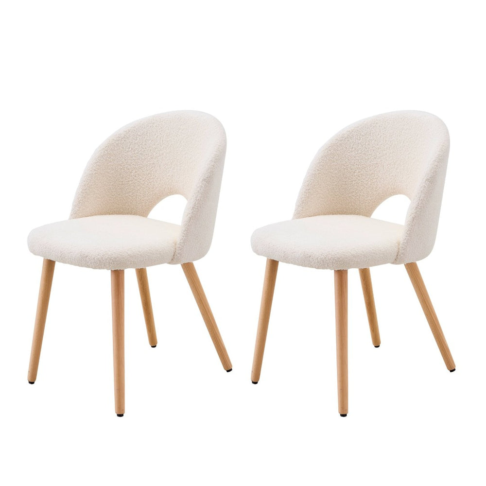 English Elm Restaurant Teddy Velvet Accent Chairs Set of 2 Ergonomic Solid Wood Legs White W3851P452844