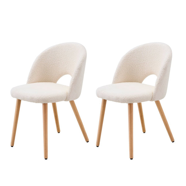 English Elm Restaurant Teddy Velvet Accent Chairs Set of 2 Ergonomic Solid Wood Legs White W3851P452844