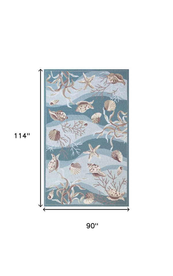 Homeroots 90 X 114 Seafoam Polyester Rug  Polyester 375436