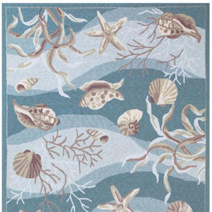 HomeRoots 8' Hand-Tufted Area Rug in Beige, Ivory & Brown with Seashell and Coral Motifs for Coastal Elegance 8' X 10' 375436