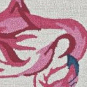 HomeRoots 8' Hand Hooked Ivory and Pink Flamingo Area Rug – Stylish, Durable Design for Any Room Decor 8' X 10' 375443