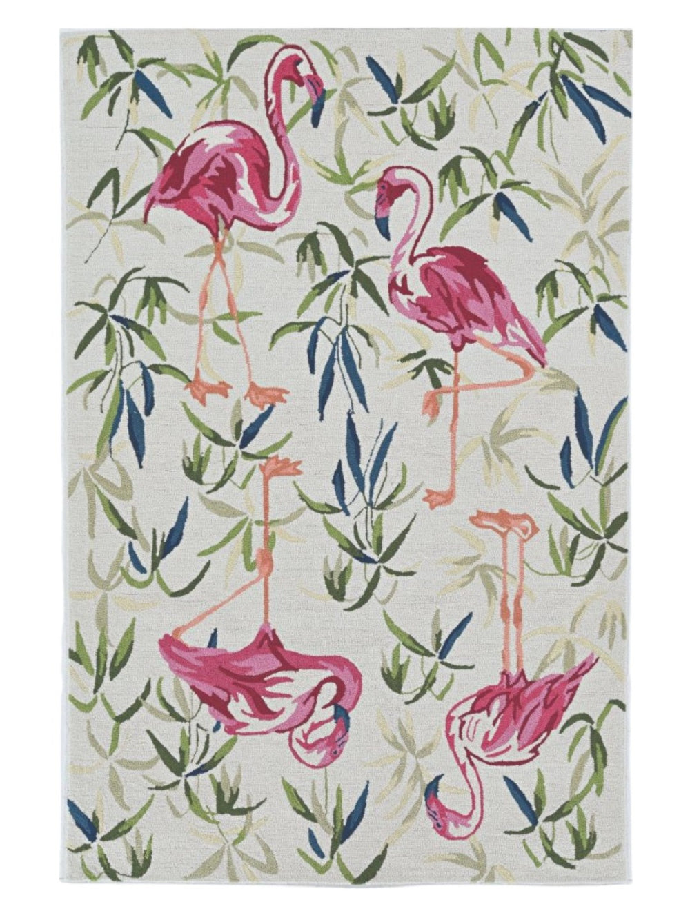 HomeRoots 8' Hand Hooked Ivory and Pink Flamingo Area Rug – Stylish, Durable Design for Any Room Decor 8' X 10' 375443