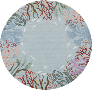 Homeroots 90 X 90 Blue Polyester Rug  Polyester 375449