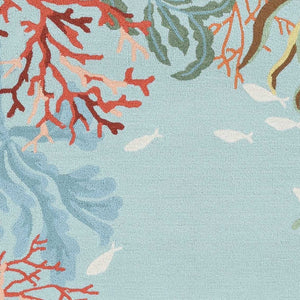 Homeroots 90 X 114 Blue Polyester Rug  Polyester 375450