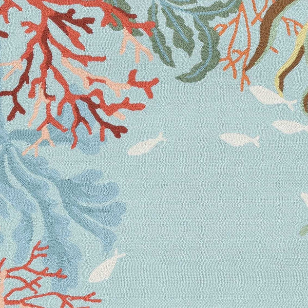 Homeroots 90 X 114 Blue Polyester Rug  Polyester 375450