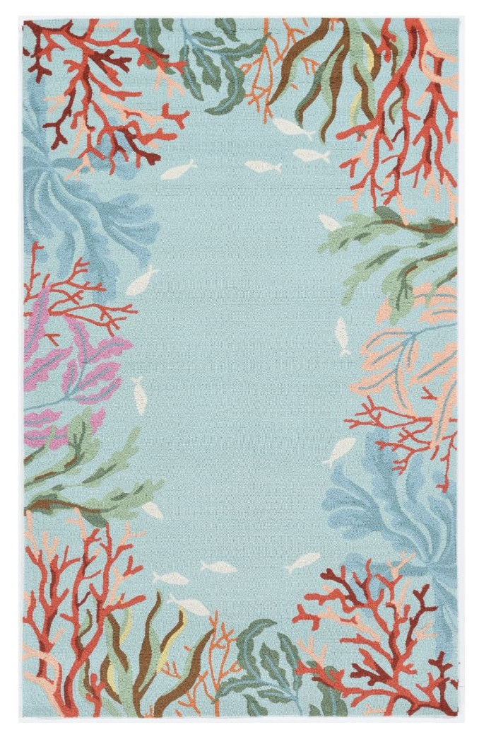 Homeroots 90 X 114 Blue Polyester Rug  Polyester 375450