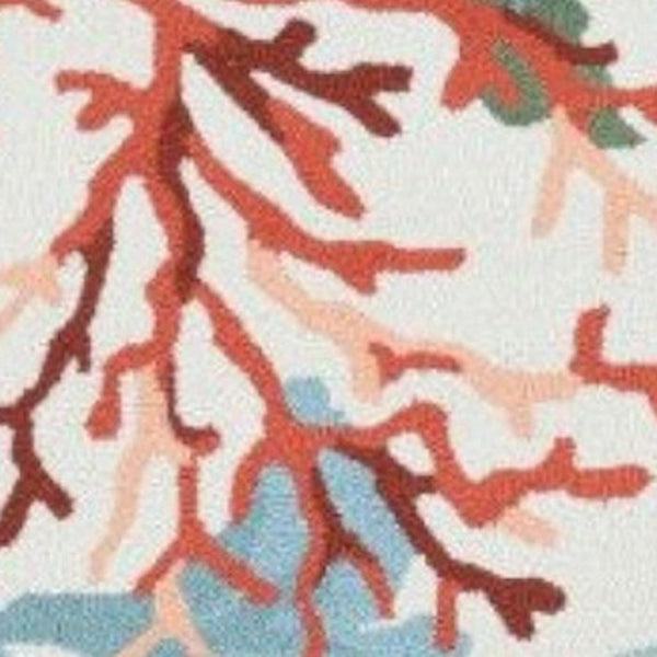 HomeRoots 8' Hand Hooked Area Rug with Artistic Coral and Fish Motif - Durable, Stain-Resistant Design for Homes 8' X 10' 375457