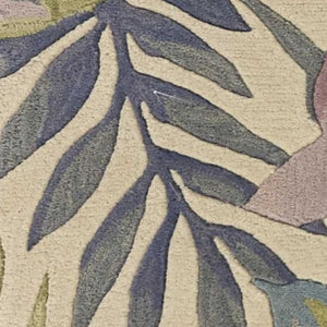 HomeRoots 8' Tropical Botanical Hand-Tufted Wool Runner Rug in Vibrant Green, Pink, and Purple for Home Décor 3' X 5' 375466