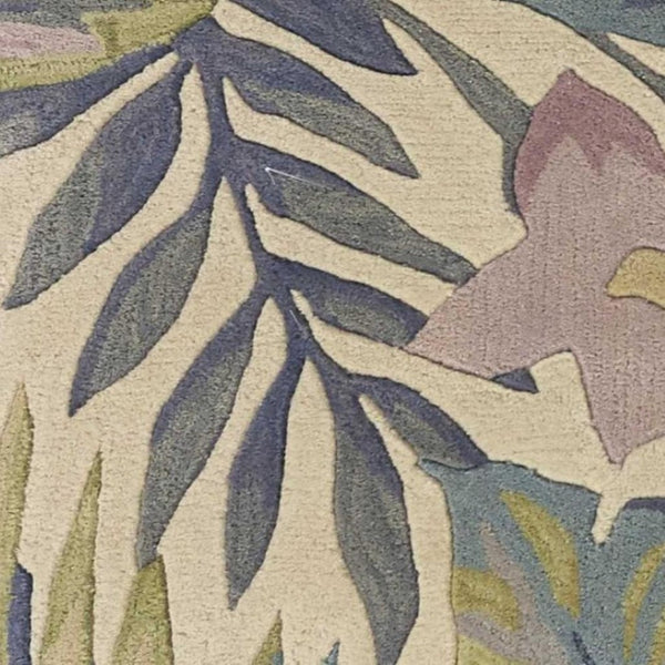 HomeRoots 8' Tropical Botanical Hand-Tufted Wool Runner Rug in Vibrant Green, Pink, and Purple for Home Décor 3' X 5' 375466