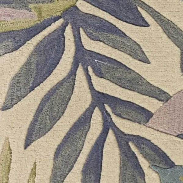 HomeRoots 8' Tropical Botanical Hand-Tufted Wool Runner Rug in Vibrant Green, Pink, and Purple for Home Décor 3' X 5' 375466