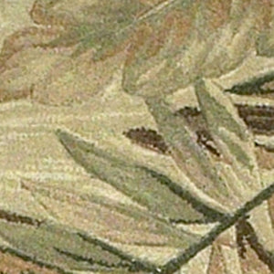 Homeroots 10' Ivory Hand Tufted Tropical Leaves Indoor Runner Rug  Wool 375472