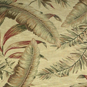 HomeRoots 10' Tropical Botanical Hand-Tufted Wool Runner Rug in Brown, Green, and Red for Vibrant Spaces 4' X 6' 375473