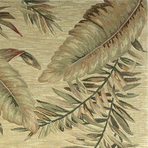 Homeroots 4' X 6' Ivory Hand Tufted Tropical Leaves Indoor Area Rug  Wool 375473