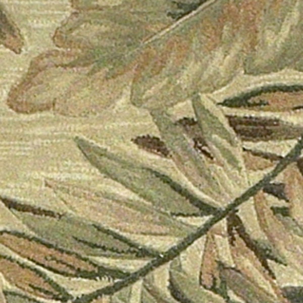 Homeroots 4' X 6' Ivory Hand Tufted Tropical Leaves Indoor Area Rug  Wool 375473