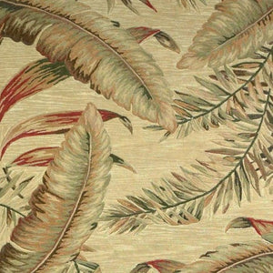HomeRoots 10' Tropical Botanical Hand-Tufted Wool Runner Rug in Brown, Green, and Red for Vibrant Spaces 5' X 8' 375474